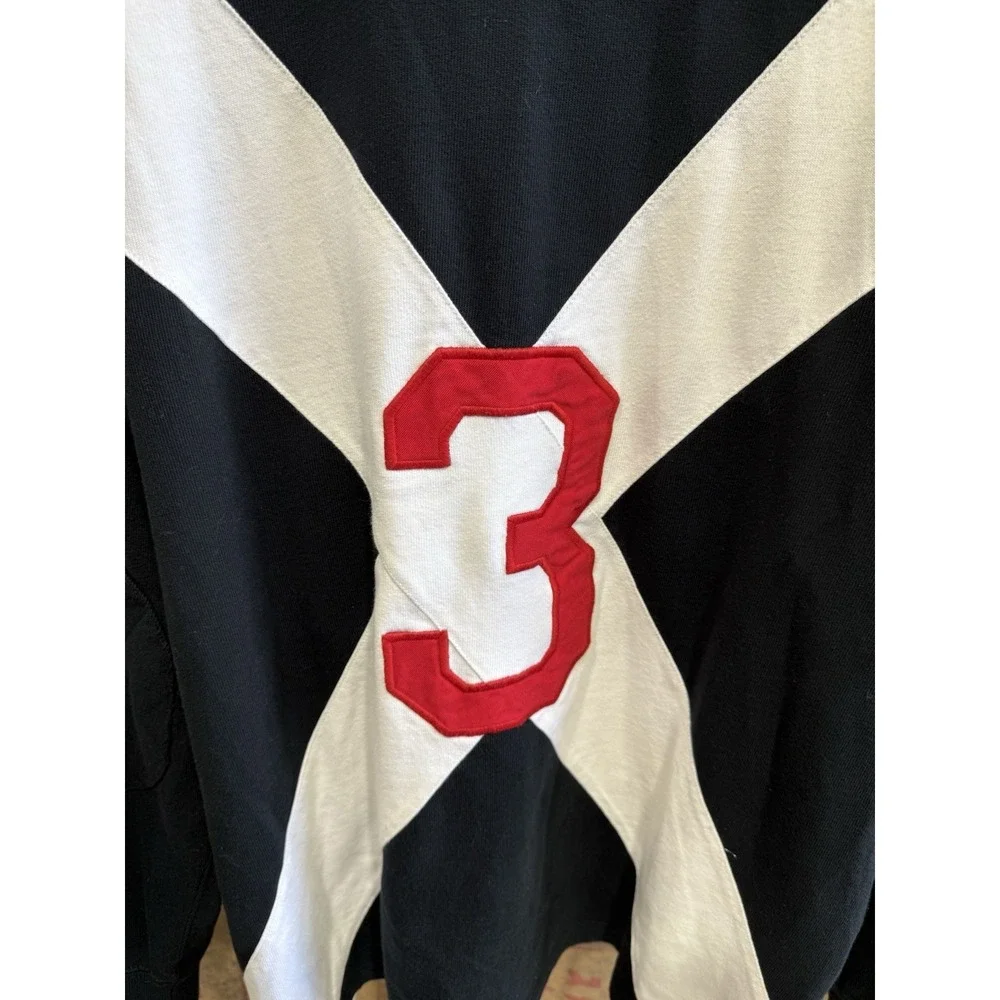 Vintage 90s Polo Ralph Lauren Rugby Mercer Club #3 Heavy Long Sleeve Shirt 2008